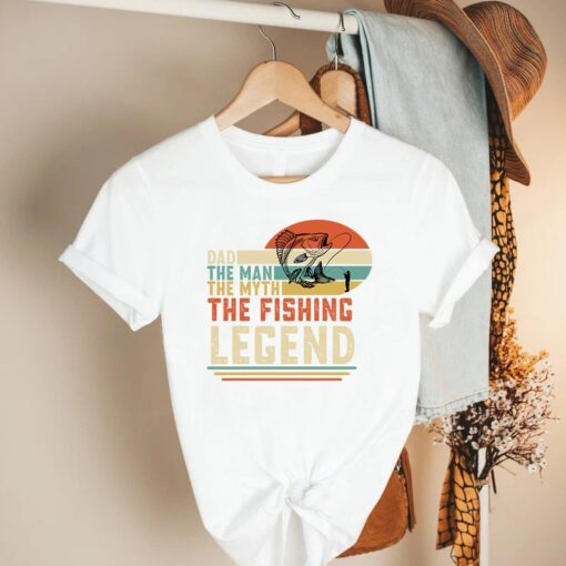 Fisher Dad Shirt, Fisherman Gift Tee, Retro Dad T-shirt