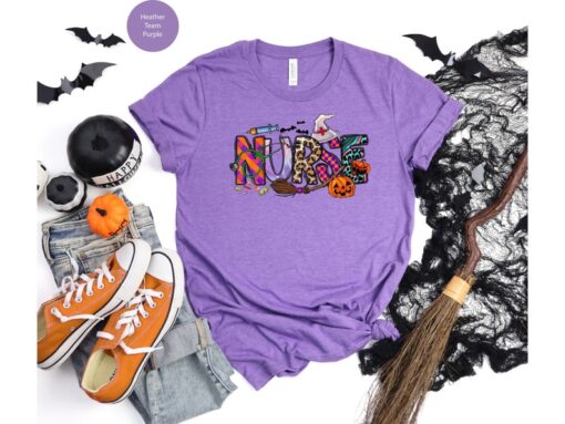 Halloween Nurse Shirt, Nurse Fall Shirt, Retro Nurse Witch Shirt