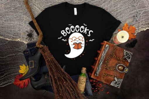 Booooks Shirt, Ghost Books, Halloween Teacher T-Shirt, Halloween Reading Shirt