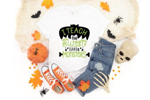 Halloween Teacher Shirt, I Teach The Cutest Little Monsters , Halloween Shirts for Teachers