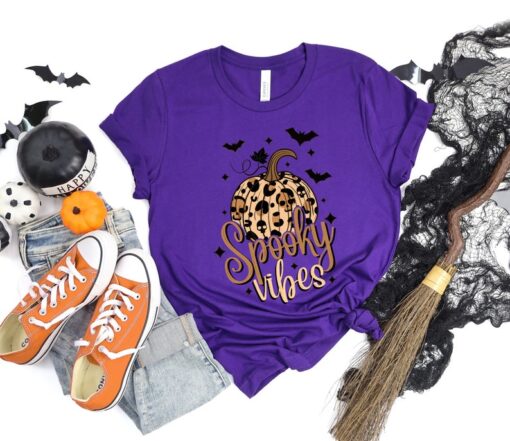 Spooky Vibes shirt, Spooky vibe tshirt, Halloween Leopard shirt,Retro Halloween shirt