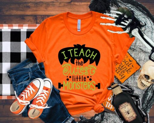 Halloween Teacher Shirt, I Teach The Cutest Little Monsters , Halloween Shirts for Teachers