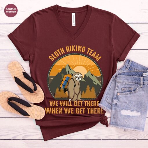 Sloth Graphic Tees, Camping Shirt, Sloth Shirt, Hiking T-Shirt