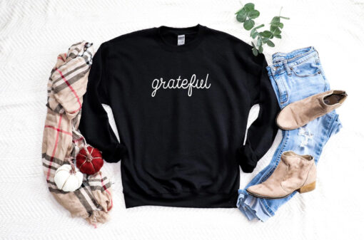 Grateful | Thanksgiving Sweatshirt | Women's Fall Sweatshirt | Men's Thanksgiving Sweatshirt | Friendsgiving