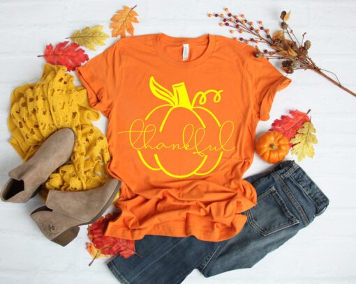 Thankful, Thankful Pumpkin, Thanksgiving shirt, Thankful Tee, Pumpkin Shirt, Fall Shirt