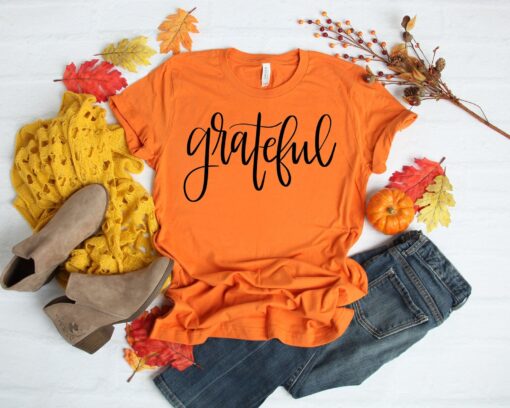 Grateful Shirt, Thanksgiving T-Shirt, Friendsgiving Shirt, Fall Shirt, Thanksgiving Matching Shirt