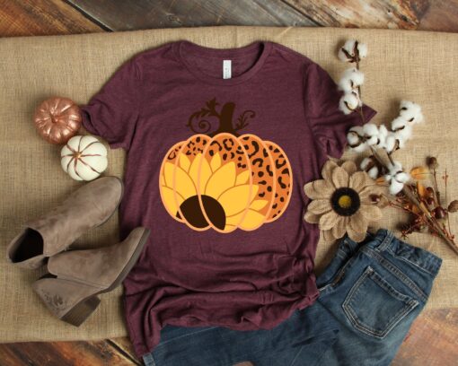 Leopard Pumpkin Shirt | Leopard Pumpkin, Thanksgiving Shirt, Thankful Shirt, Fall Shirt, Hello Fall Shirt