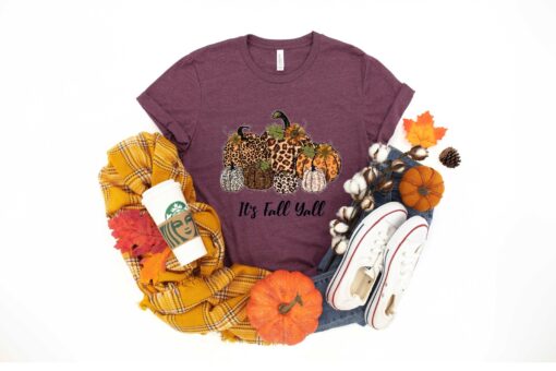 It's Fall Y'all Shirt - Fall Shirt - Pumpkin Shirt - Cute Fall Shirt - Leopard Print Pumpkin Shirt - Fall Mom Shirt