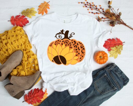 Leopard Pumpkin Shirt | Leopard Pumpkin, Thanksgiving Shirt, Thankful Shirt, Fall Shirt, Hello Fall Shirt