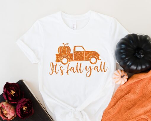 It's Fall Y'All Shirt, Fall Shirt, Thankful Grateful Blessed Shirt, Thanksgiving T-Shirt, Thanksgiving Shirts