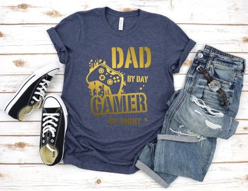 Funny Dad T-Shirt, Dad by Day, Father's Day Gift, Daddy T-Shirt, Gamer Dad Shirt, Funny Gamer Shirt