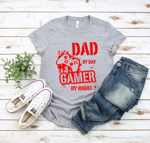 Funny Dad T-Shirt, Dad by Day, Father's Day Gift, Daddy T-Shirt, Gamer Dad Shirt, Funny Gamer Shirt