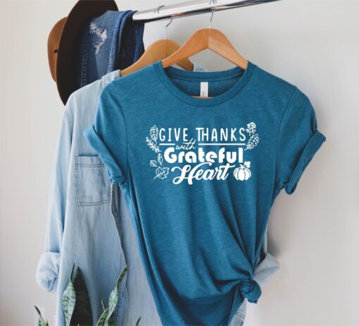 Give Thanks With a Grateful Heart Shirt, Thanksgiving Shirt, Thanksgiving Day Shirt, Thanksgiving Turkey shirt