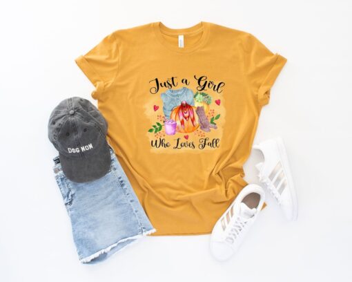 Just A Girl Who Loves Fall Shirt, Thanksgiving Shirt, Pumpkin Shirt, Grateful Shirt, Autumn Shirt, Funny Fall Shirt