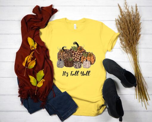 It's Fall Y'all Shirt - Fall Shirt - Pumpkin Shirt - Cute Fall Shirt - Leopard Print Pumpkin Shirt - Fall Mom Shirt