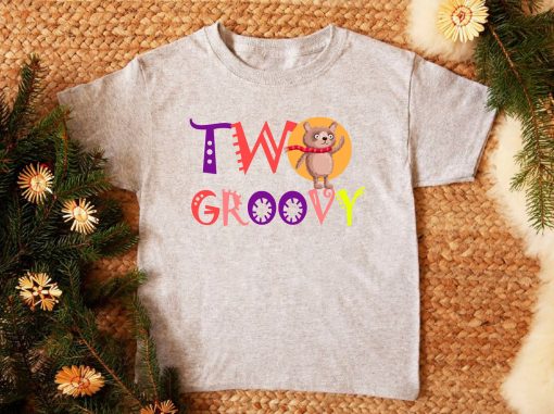 Two Groovy Birthday Shirt, Retro Birthday Girls Tee