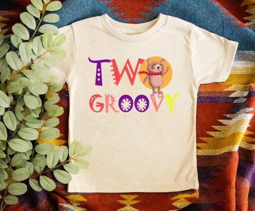 Two Groovy Birthday Shirt, Retro Birthday Girls Tee