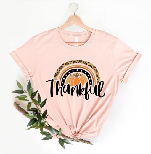 Thanksgiving Shirt, Thankful Rainbow Pumpkin Shirt, Thanksgiving Vacation Shirt, Thanksgiving Dinner Shirt