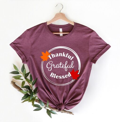 Thankful Grateful Blessed Shirt, Thanksgiving Shirt, Fall Shirt, Fall Teacher Shirt, Thankful Shirt, Thanksgiving shirt