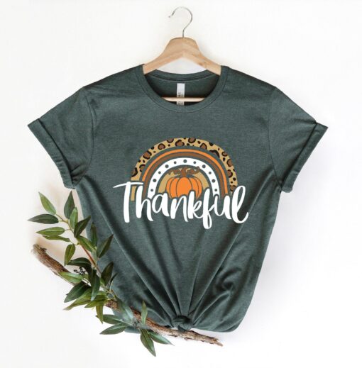 Thanksgiving Shirt, Thankful Rainbow Pumpkin Shirt, Thanksgiving Vacation Shirt, Thanksgiving Dinner Shirt