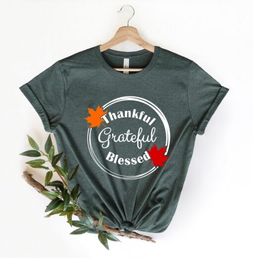 Thankful Grateful Blessed Shirt, Thanksgiving Shirt, Fall Shirt, Fall Teacher Shirt, Thankful Shirt, Thanksgiving shirt