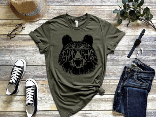 Papa Bear Sunglass, Papa Bear Shirt, Dad Shirt, Father's Day t-shirt, husband present, Father's Day Gift