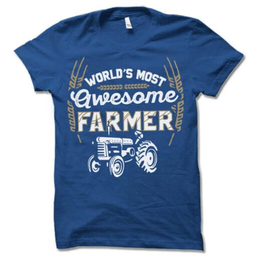 World's Most Awesome Farmer T Shirt, Old Retired Farmer T Shirt, Farmer T Shirt