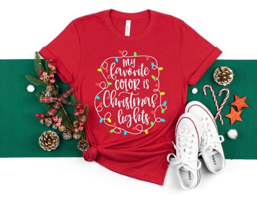 My favorite color is Christmas lights, Merry Christmas Tee, Christmas shirt, Christmas Family Shirt, Christmas Gift