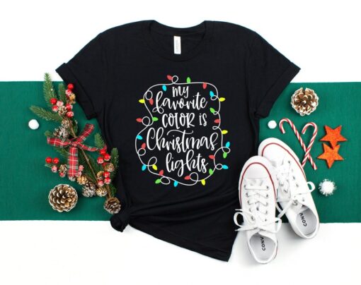 My favorite color is Christmas lights, Merry Christmas Tee, Christmas shirt, Christmas Family Shirt, Christmas Gift