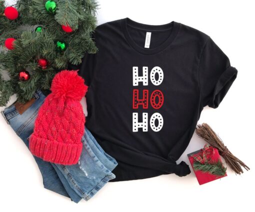 Christmas Shirt, HoHoHo Shirt, Reindeer Shirt, Christmas Raglan, Holiday Shirt, Unisex T-shirt, Family Christmas Shirt