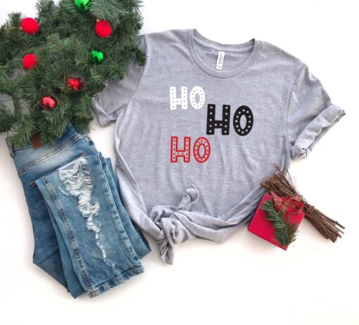 Christmas Shirt, HoHoHo Shirt, Reindeer Shirt, Christmas Raglan, Holiday Shirt, Unisex T-shirt, Family Christmas Shirt