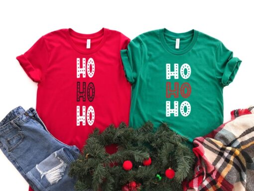 Christmas Shirt, HoHoHo Shirt, Reindeer Shirt, Christmas Raglan, Holiday Shirt, Unisex T-shirt, Family Christmas Shirt