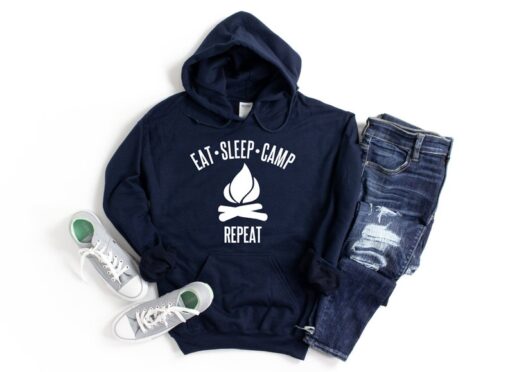 Eat sleep camp repeat Hoodie, Adventure hoodie, Adventurer Gift, Camping Shirt, Camper Shirt