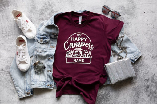 Happy Camper Shirt, Camping Shirt, Happy Camper T-shirt, Camper Gift, Personalized Camper Shirt