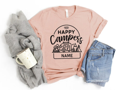 Happy Camper Shirt, Camping Shirt, Happy Camper T-shirt, Camper Gift, Personalized Camper Shirt