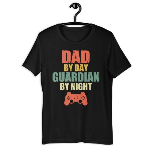 Gamer Dad Shirt | Dad By Day Guardian By Night | Funny Video Game Lover Father's Day Gift