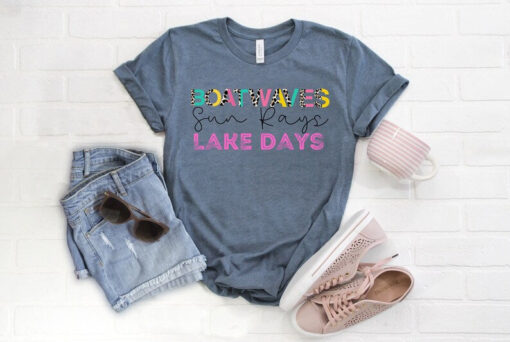 Boat Waves, Sun Rays, Lake Days T-Shirts, Camping Shirt, Vacation Shirt, Camp Shirt, Camping Life Shirt