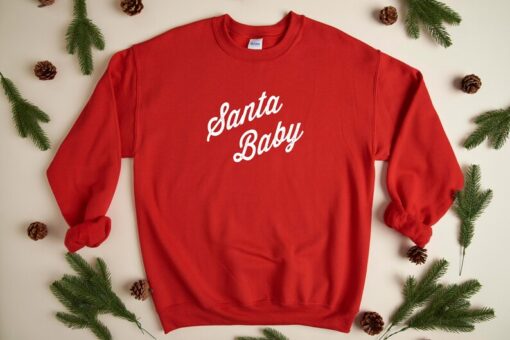 Santa Baby Sweatshirt, Holiday Sweatshirt, Christmas Sweatshirt, Women's Christmas Sweater, Festive Holiday Sweater