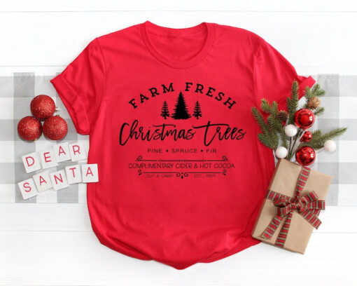 Farm Fresh Christmas Trees Shirt, Funny Christmas Shirt, Holiday Shirt, Christmas Shirt Gift, Farm Fresh T-shirt