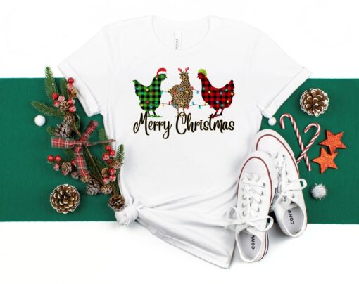 Christmas Chicken Shirt, Christmas Shirt, Cows Christmas, Winter Holiday Shirt, Merry Christmas Shirt