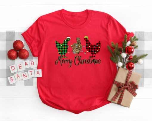 Christmas Chicken Shirt, Christmas Shirt, Cows Christmas, Winter Holiday Shirt, Merry Christmas Shirt