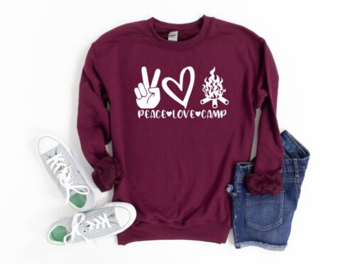 Peace love camp sweatshirt, Adventure sweatshirt, Camping Sweatshirt, Camper sweatshirt