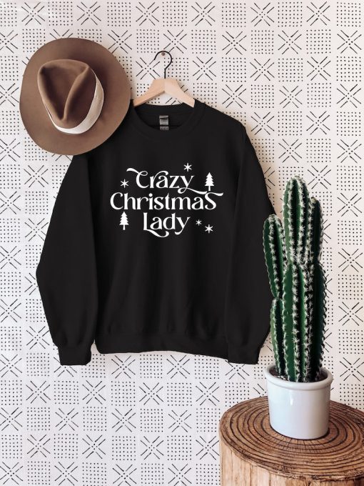 Merry Christmas Sweatshirt, Crazy Christmas Lady Sweater, Merry Christmas Shirt, Vintage Christmas Crewneck