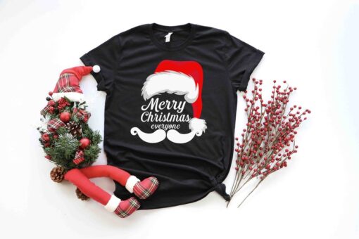 Merry Christmas Santa Shirt, Joyful Believe Mistletoe Blessing Friends Snow Noel Shirt, Christmas Winter Shirt