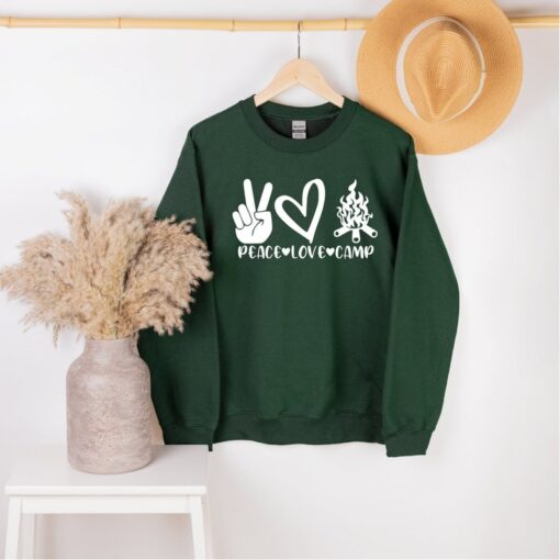 Peace love camp sweatshirt, Adventure sweatshirt, Camping Sweatshirt, Camper sweatshirt