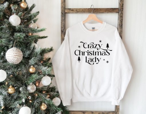 Merry Christmas Sweatshirt, Crazy Christmas Lady Sweater, Merry Christmas Shirt, Vintage Christmas Crewneck