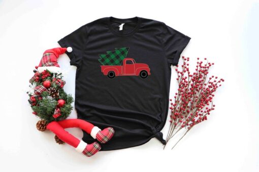 Christmas Truck Shirt, Christmas T-shirt, Christmas Family Shirt, Red Truck Shirt, Christmas Holiday Gift