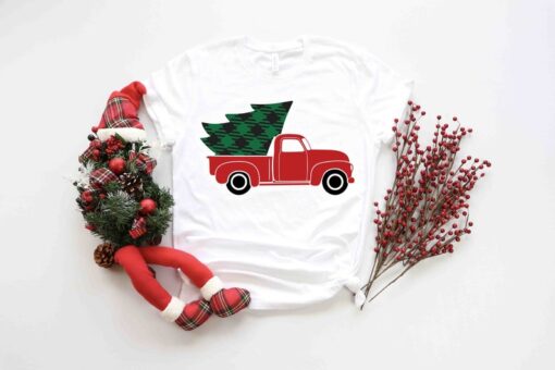 Christmas Truck Shirt, Christmas T-shirt, Christmas Family Shirt, Red Truck Shirt, Christmas Holiday Gift