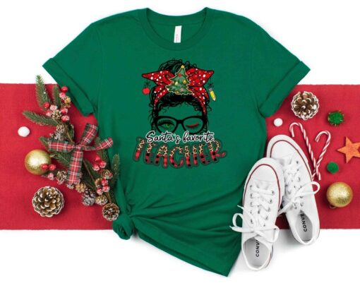 Santa's Favorite Teacher Shirt, Christmas Teacher Gift, Christmas Gift For Teacher, Santa's Best Teacher, Teacher Shirt