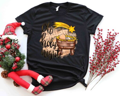 Oh Holy Night Shirt Love Came Down Shirt, Jesus is The King, Jesus Is The Reason For The Season Cute Christmas Shirt